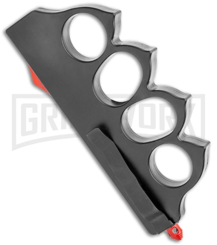 Atomic 1918 Black And Red OTF Automatic Knuckle Knife - Dagger Two-Tone Plain 5 Atomic 1918 Black And Red OTF Automatic Knuckle Knife - Dagger Two-Tone Plain - Image 3