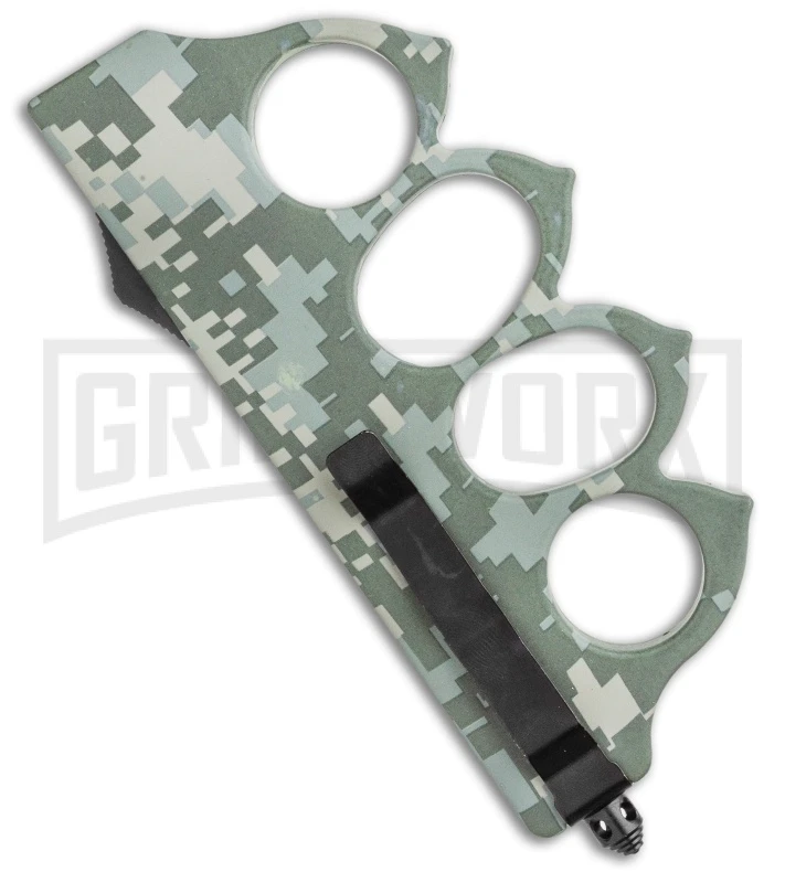 Atomic 1918 Green Digital Camo OTF Automatic Knuckle Knife - Dagger Two-Tone 5 Atomic 1918 Green Digital Camo OTF Automatic Knuckle Knife - Dagger Two-Tone - Image 3