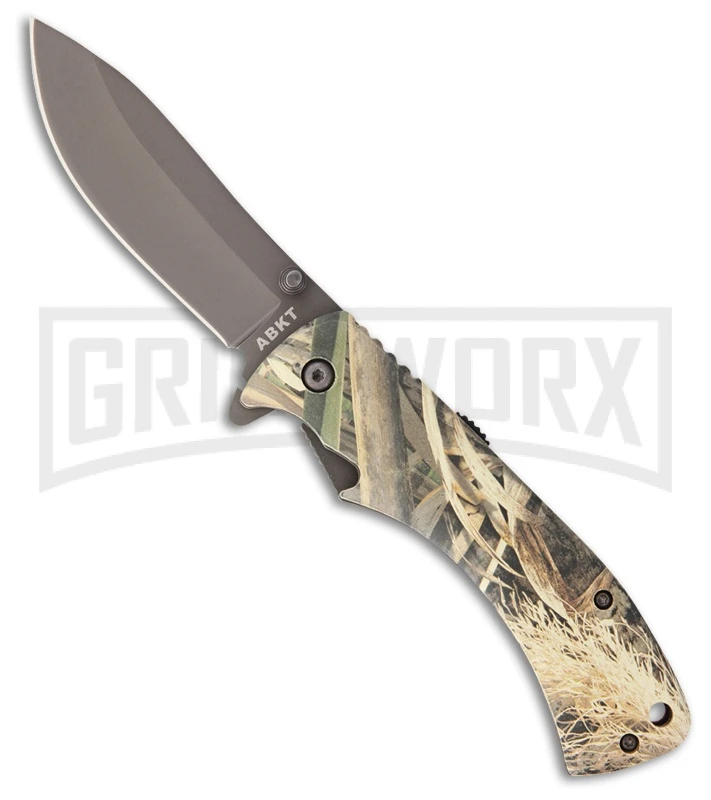ABKT 028 Realtree Max Camo Spring Assisted Knife - Gray Plain 3 ABKT 028 Realtree Max Camo Spring Assisted Knife - Gray Plain