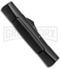 AKC 007 Concord Black OTF Automatic Knife - Dagger Gold Plain -Kershaw Store AKC 007 Concord Dagger OTF Auto Black Gold BP 28946 jr side large