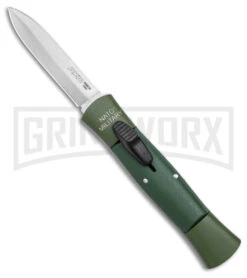 AKC 007 Concord NATO Military OD Green OTF Automatic Knife - Satin Dagger