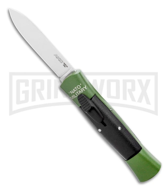 AKC Concord NATO Military Green/Black OTF Automatic Knife - Satin Flat 3 AKC Concord NATO Military Green/Black OTF Automatic Knife - Satin Flat