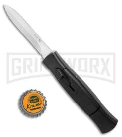 AKC 007 Concord Black OTF Automatic Knife - Dagger Satin -Kershaw Store AKC 007 Concord OTF Automatic Dagger Knife Black 3 Satin BHQ 125257 LS Bottlecap jr large