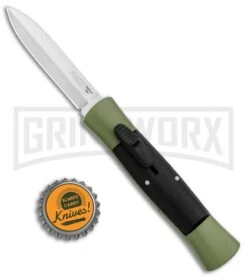 AKC 007 Concord Green/Black OTF Automatic Knife - Dagger Satin -Kershaw Store AKC 007 Concord OTF Green Satin Dagger GX 30502 jr bottlecap large