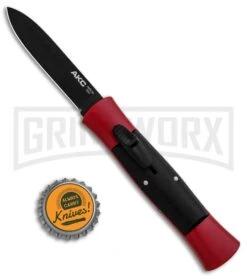 AKC 007 Concord Red/Black OTF Automatic Knife - Flat Black -Kershaw Store AKC 007 Concord OTF Red Black Flat GX 30499 jr bottlecap large