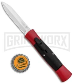 AKC 007 Concord Red/Black OTF Automatic Knife - Dagger Satin -Kershaw Store AKC 007 Concord OTF Red Satin Dagger GX 30498 jr bottlecap large