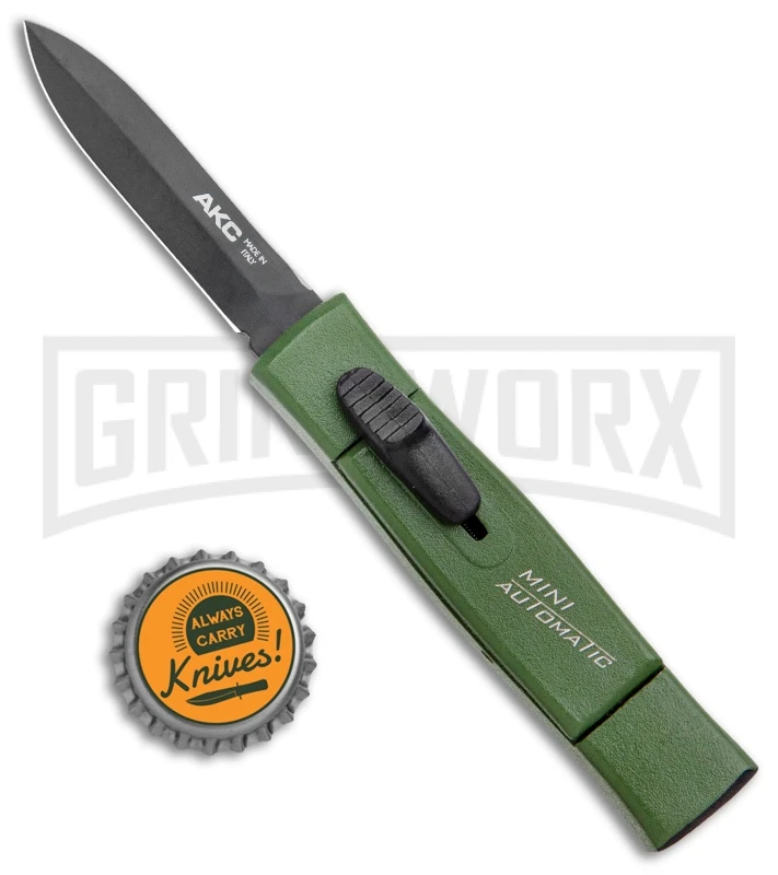 AKC Minion Nato Green OTF Automatic Knife - Dagger Black Plain 6 AKC Minion Nato Green OTF Automatic Knife - Dagger Black Plain - Image 4