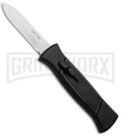 AKC 777 Blackfinger Black OTF Automatic Knife - Dagger Satin Plain