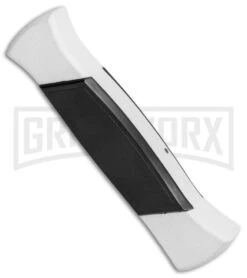 AKC 777 Blackfinger Tactical White/Blk OTF Automatic Knife - Dagger Black Plain -Kershaw Store AKC 777 Blackfinger Dagger OTF White Black BHQ 82047 jr side large