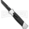 AKC 777 Blackfinger Brushed Aluminum OTF Automatic Knife - Black Tanto -Kershaw Store AKC 777 Blackfinger OTF Auto Brushed Aluminum Black Black Tanto BHQ 153398 jr large