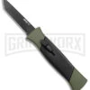 AKC 777 Blackfinger Green/Black OTF Automatic Knife - Black Tanto -Kershaw Store AKC 777 Blackfinger OTF Auto Green Black Black Tanto BHQ 153513 jr large