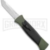 AKC 777 Blackfinger Green/Black OTF Automatic Knife - Satin Tanto -Kershaw Store AKC 777 Blackfinger OTF Auto Green Black SW Tanto BHQ 152941 jr large