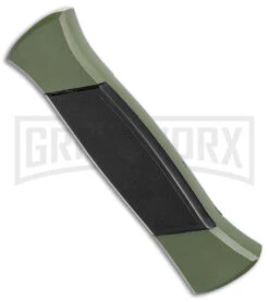 AKC 777 Blackfinger Green/Black OTF Automatic Knife - Satin Tanto -Kershaw Store AKC 777 Blackfinger OTF Auto Green Black SW Tanto BHQ 152941 jr side large