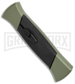 AKC 777 Blackfinger Green/Black OTF Automatic Knife - Satin Tanto -Kershaw Store AKC 777 Blackfinger OTF Auto Green Black SW Tanto BHQ 152941 jr spine large