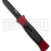 AKC 777 Blackfinger Red/Black OTF Automatic Knife - Black Plain -Kershaw Store AKC 777 Blackfinger OTF Automatic Knife Red Black 3.375in Black Flat BHQ 184000 hd large