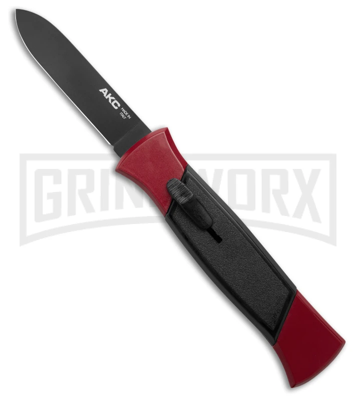 AKC 777 Blackfinger Red/Black OTF Automatic Knife - Black Plain 3 AKC 777 Blackfinger Red/Black OTF Automatic Knife - Black Plain