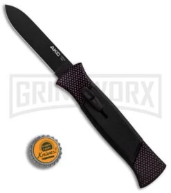 AKC 777 Blackfinger Sim Carbon Fiber OTF Automatic Knife - Black Plain -Kershaw Store AKC 777 Blackfinger Sim Carbon Fiber Black Flat BHQ 90290 er bottlecap large