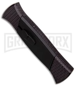 AKC 777 Blackfinger Sim Carbon Fiber OTF Automatic Knife - Black Plain -Kershaw Store AKC 777 Blackfinger Sim Carbon Fiber Black Flat BHQ 90290 er spine large