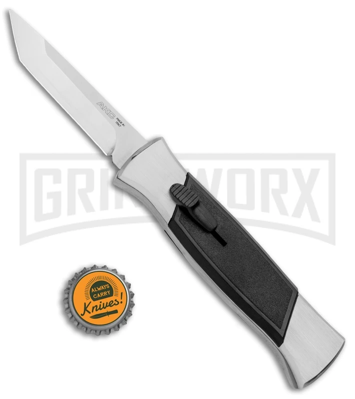 AKC 777 Blackfinger Brushed Aluminum OTF Automatic Knife - SW Tanto 6 AKC 777 Blackfinger Brushed Aluminum OTF Automatic Knife - SW Tanto - Image 4