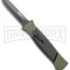 AKC 777 Green Blackfinger Brushed Aluminum OTF Automatic Knife - Black Dagger -Kershaw Store AKC 777 Green Blackfinger Dagger OTF Auto Brushed Aluminum Black BHQ 87411 jr large
