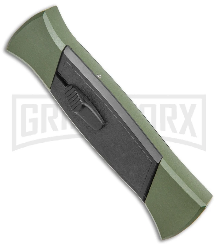 AKC 777 Green Blackfinger Brushed Aluminum OTF Automatic Knife - Black Dagger 4 AKC 777 Green Blackfinger Brushed Aluminum OTF Automatic Knife - Black Dagger - Image 2