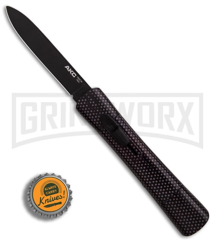 AKC Concord Full Sim Carbon Fiber OTF Automatic Knife - Flat Black 6 AKC Concord Full Sim Carbon Fiber OTF Automatic Knife - Flat Black - Image 4