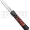 AKC Concord Briar Wood OTF Automatic Knife - Plain Satin Flat -Kershaw Store AKC Concord OTF Auto Briar Wood Satin GX 37553 jr large