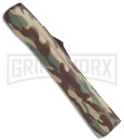 AKC Concord Camo Rubber OTF Automatic Knife - Gold Plain -Kershaw Store AKC Concord OTF Camo Rubber Gold BHQ 72046 jr side large
