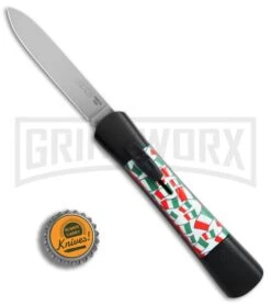 AKC Concord Italy Flag OTF Automatic Knife - Flat Satin Plain -Kershaw Store AKC Concord italy flag flat satin BHQ 75609 jr bottlecap large