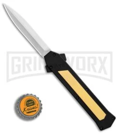 AKC F-16 Brass D/A OTF Automatic Knife - Dagger Satin Plain -Kershaw Store AKC F 16 BHQ Exclusive Brass Dagger Satin Plain GX 30991 er bottlecap large