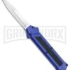 AKC F-16 Blue D/A OTF Automatic Knife - Bayo Satin Plain -Kershaw Store AKC F 16 Blue DA OTF Bayo Satin Plain BP 23856 jr large