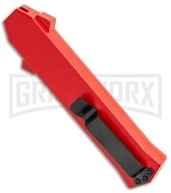 AKC F-16 Red D/A OTF Automatic Knife - Bayo Two Tone Plain -Kershaw Store AKC F 16 DA Bayo OTF Auto Red BHQ 112389 jr side large