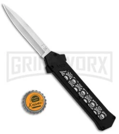 AKC F-16 Skulls D/A OTF Automatic Knife - Bayo Satin Plain 9 AKC F-16 Skulls D/A OTF Automatic Knife - Bayo Satin Plain -Kershaw Store AKC F 16 DA Bayo OTF Auto Skulls Satin BHQ 84593 jr bottlecap large