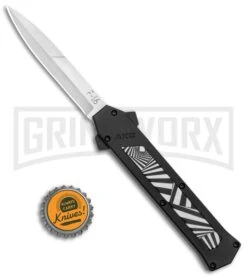 AKC F-16 Spiral Step D/A OTF Automatic Knife - Bayo Satin Plain -Kershaw Store AKC F 16 DA Bayo OTF Auto Spiral Step Satin BHQ 134802 jr bottlecap large