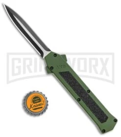 AKC F-16 Green D/A Dagger OTF Automatic Knife - Dagger Two Tone Plain -Kershaw Store AKC F 16 DA Dagger OTF Auto Green TT BHQ 115400 jr bottlecap large