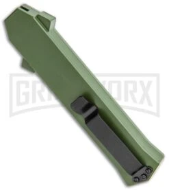 AKC F-16 Green D/A Dagger OTF Automatic Knife - Dagger Two Tone Plain -Kershaw Store AKC F 16 DA Dagger OTF Auto Green TT BHQ 115400 jr side large