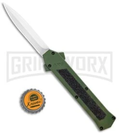 AKC F-16 OD Green D/A OTF Automatic Knife - Dagger Satin Plain -Kershaw Store AKC F 16 DA Dagger OTF Auto OD Green Satin BHQ 95347 jr bottlecap large