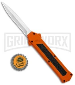 AKC F-16 Orange D/A OTF Automatic Knife - Dagger Satin Plain -Kershaw Store AKC F 16 DA Dagger OTF Auto Orange Satin BHQ 91966 jr bottlecap large