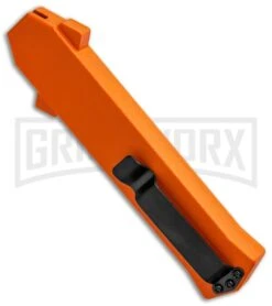 AKC F-16 Orange D/A OTF Automatic Knife - Dagger Satin Plain -Kershaw Store AKC F 16 DA Dagger OTF Auto Orange Satin BHQ 91966 jr side large