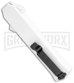 AKC F-16 White D/A OTF Automatic Knife - Dagger Two Tone Plain 8 AKC F-16 White D/A OTF Automatic Knife - Dagger Two Tone Plain -Kershaw Store AKC F 16 DA Dagger OTF Auto White TT BHQ 114659 jr side large