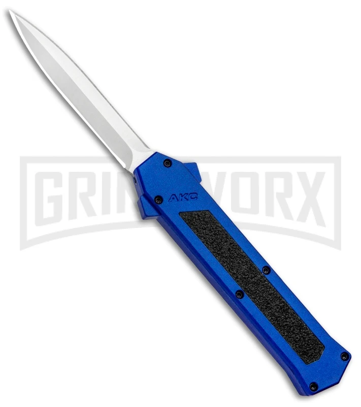 AKC F-16 Blue D/A OTF Automatic Knife - Dagger Satin Plain 3 AKC F-16 Blue D/A OTF Automatic Knife - Dagger Satin Plain