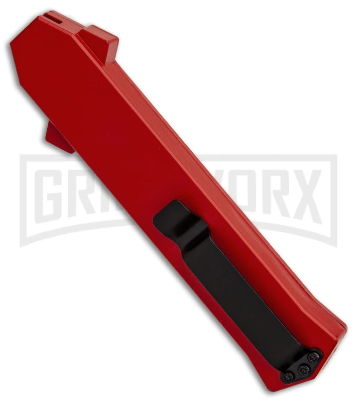 AKC F-16 Red D/A OTF Automatic Knife - Dagger Satin Plain 4 AKC F-16 Red D/A OTF Automatic Knife - Dagger Satin Plain - Image 2