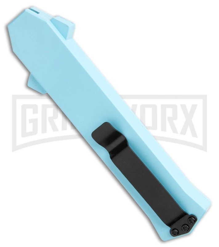 AKC F-16 Teal D/A OTF Automatic Knife - Bayonet Two Tone Plain 5 AKC F-16 Teal D/A OTF Automatic Knife - Bayonet Two Tone Plain - Image 3