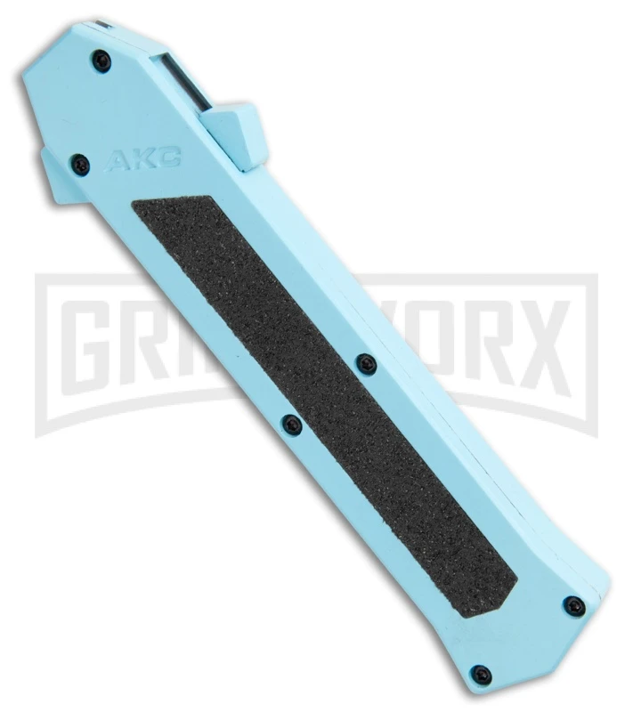 AKC F-16 Teal D/A OTF Automatic Knife - Bayonet Two Tone Plain 4 AKC F-16 Teal D/A OTF Automatic Knife - Bayonet Two Tone Plain - Image 2