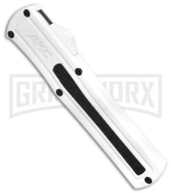 AKC F-20 White D/A OTF Automatic Knife - Spear Point Satin Plain -Kershaw Store AKC F 20 D A Spear Point OTF AK White Aluminium 3in Satin BHQ 158200 td spine large