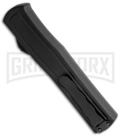 AKC F-20 Black D/A OTF Automatic Knife - Spear Point Black Plain -Kershaw Store AKC F 20 DA Dagger OTF Auto Black Black BHQ 140839 jr side large