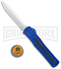 AKC F-20 Blue D/A OTF Automatic Knife - Spear Point Satin Plain 9 AKC F-20 Blue D/A OTF Automatic Knife - Spear Point Satin Plain -Kershaw Store AKC F 20 DA Dagger OTF Auto Blue Satin BHQ 140833 jr bottlecap large