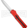 AKC F-20 Red Aluminum DBL Dagger OTF Automatic Knife - Satin Plain -Kershaw Store AKC F 20 DA Dagger OTF Auto Red Aluminum Satin BHQ 179208 jr large
