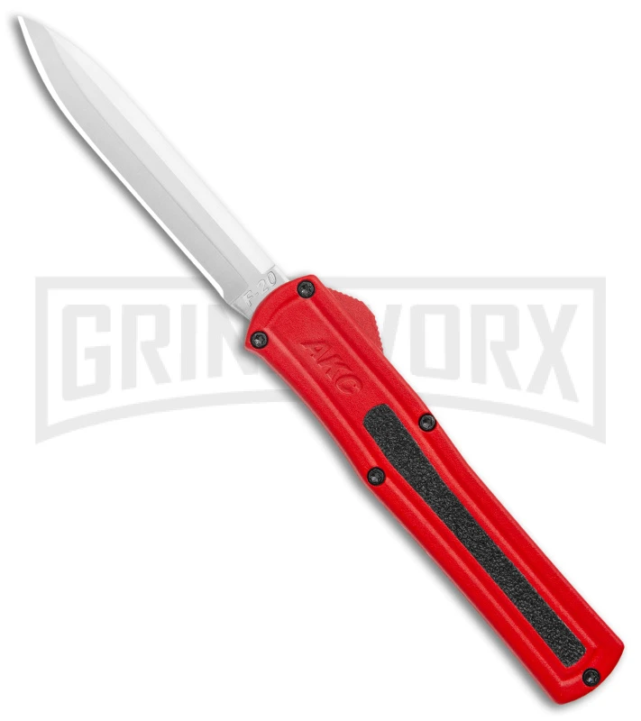AKC F-20 Red D/A OTF Automatic Knife - Satin Plain 3 AKC F-20 Red D/A OTF Automatic Knife - Satin Plain
