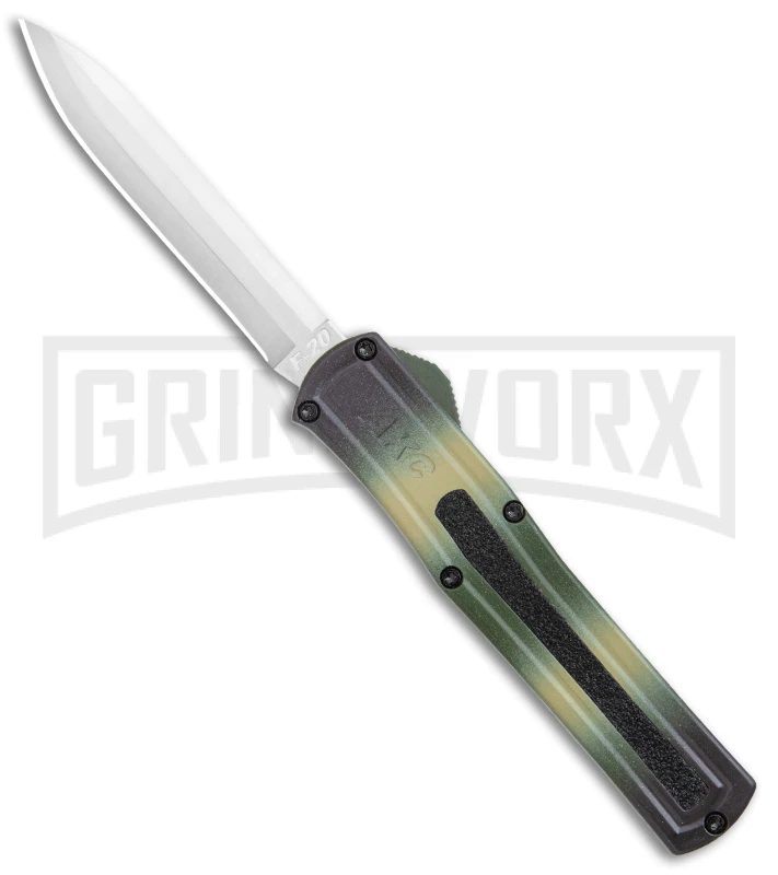 AKC F-20 Camo D/A OTF Automatic Knife - Spear Point Satin Plain 3 AKC F-20 Camo D/A OTF Automatic Knife - Spear Point Satin Plain